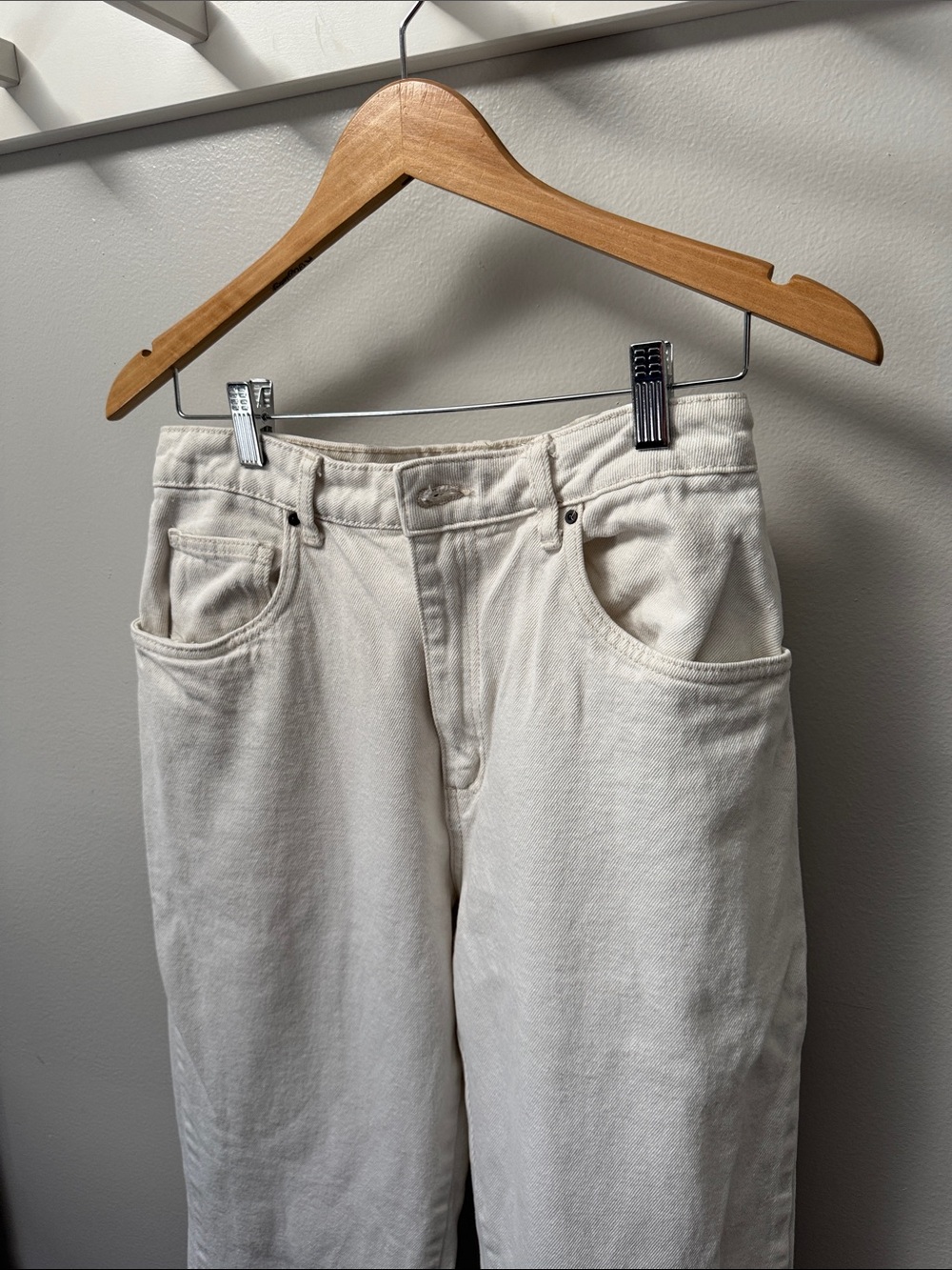 Cotton On White High-Rise Straight Leg Jeans